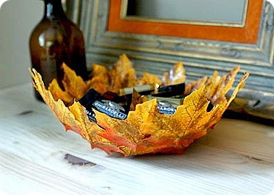 Thrifty Fall Decor: DIY Leaf Bowls