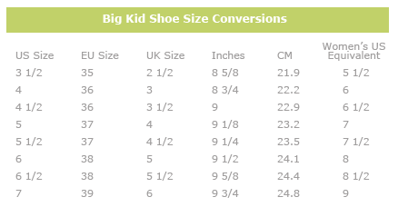 ... you the conversions between women s shoe sizes and big kids shoe sizes