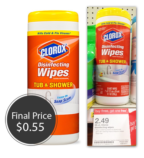 Clorox Tub & Shower Wipes, Only 0.55 at Target!