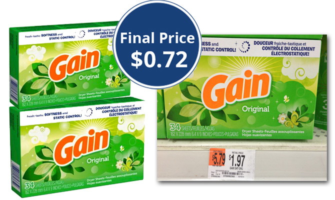 Gain Dryer Sheets, Only $0.72 at Walmart! - The Krazy Coupon Lady