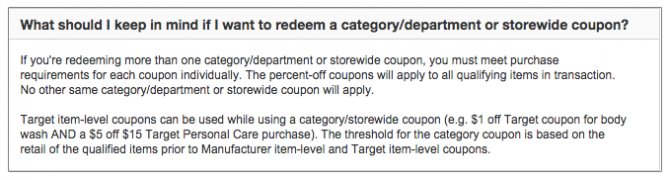 Target Coupon Policy
