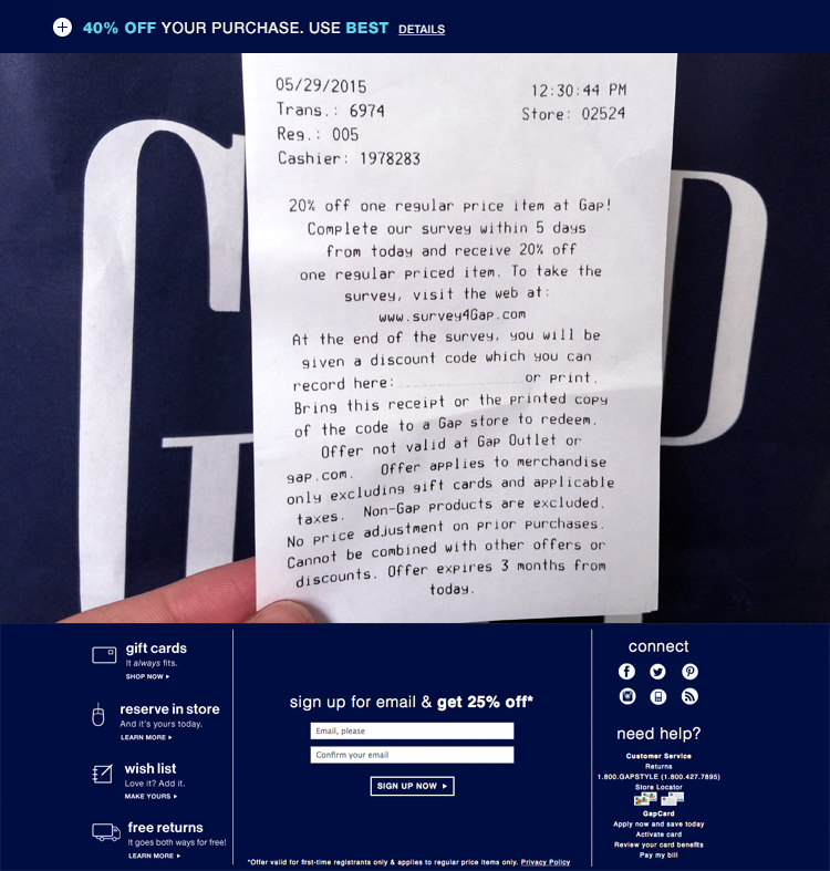 gap promo code 2018