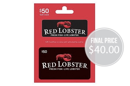 Hurry! $10 Off Red Lobster Gift Card!
