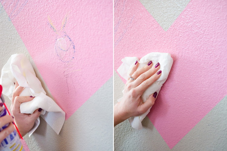Remove crayon marks on walls and clothing.