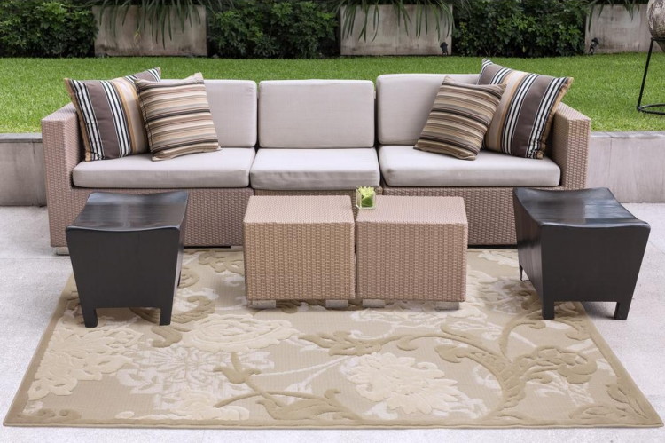 Indoor & Outdoor Area Rugs, Under $50.00 at The Home Depot! - The ... - Buy 1 Hampton Bay Structure Floral Beige Indoor/Outdoor Area Rug, 5â€³3â€² x  7â€³5â€² ( reg $49.97 ) $29.00