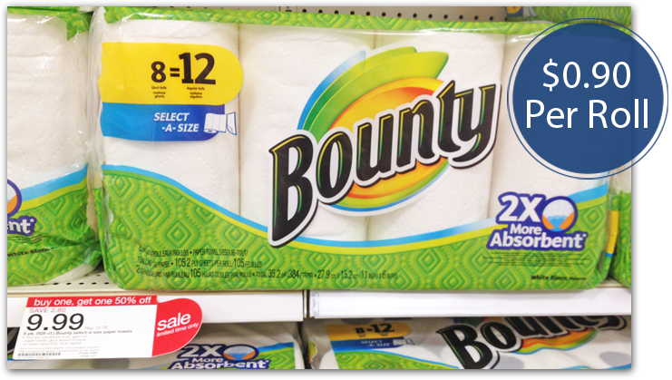 Bounty Paper Towels, Only $0.90 per Roll at Target! - The Krazy Coupon Lady