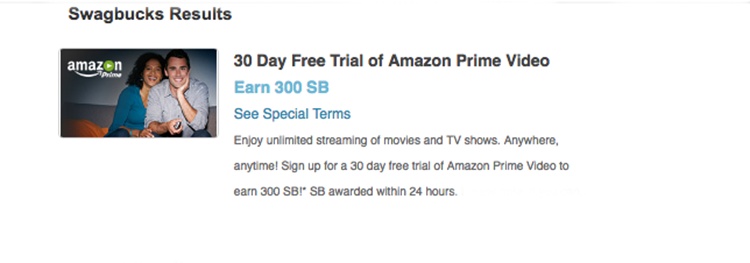 swagbucks amazon prime