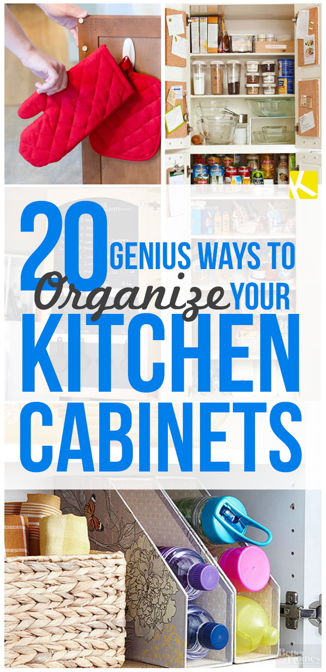 20 Genius Ways to Organize Your Kitchen Cabinets - The Krazy Coupon Lady