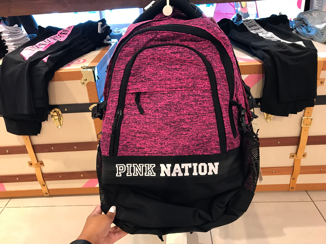 gray victoria secret backpack