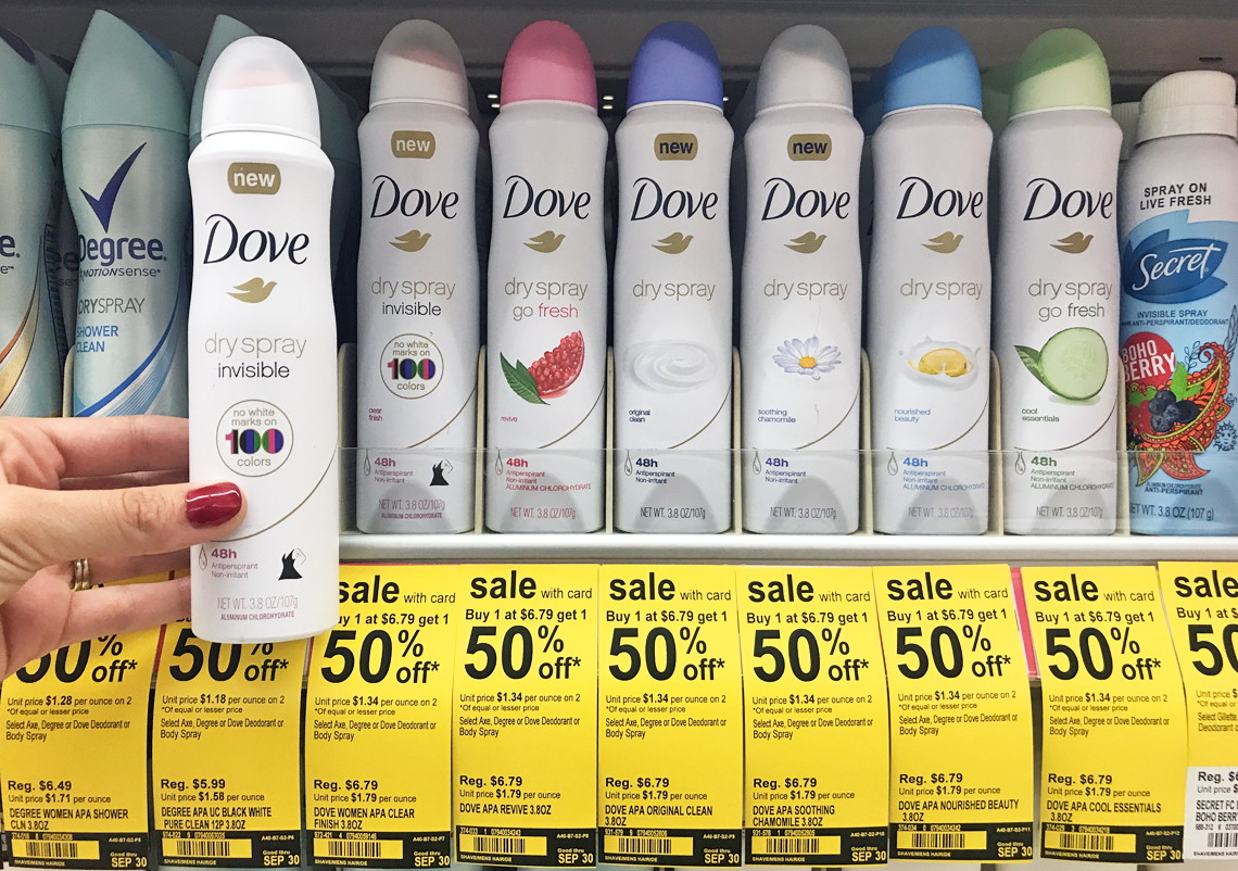 Dove Dry Spray Deodorant, Only 2.34 at Walgreens! The Krazy Coupon Lady