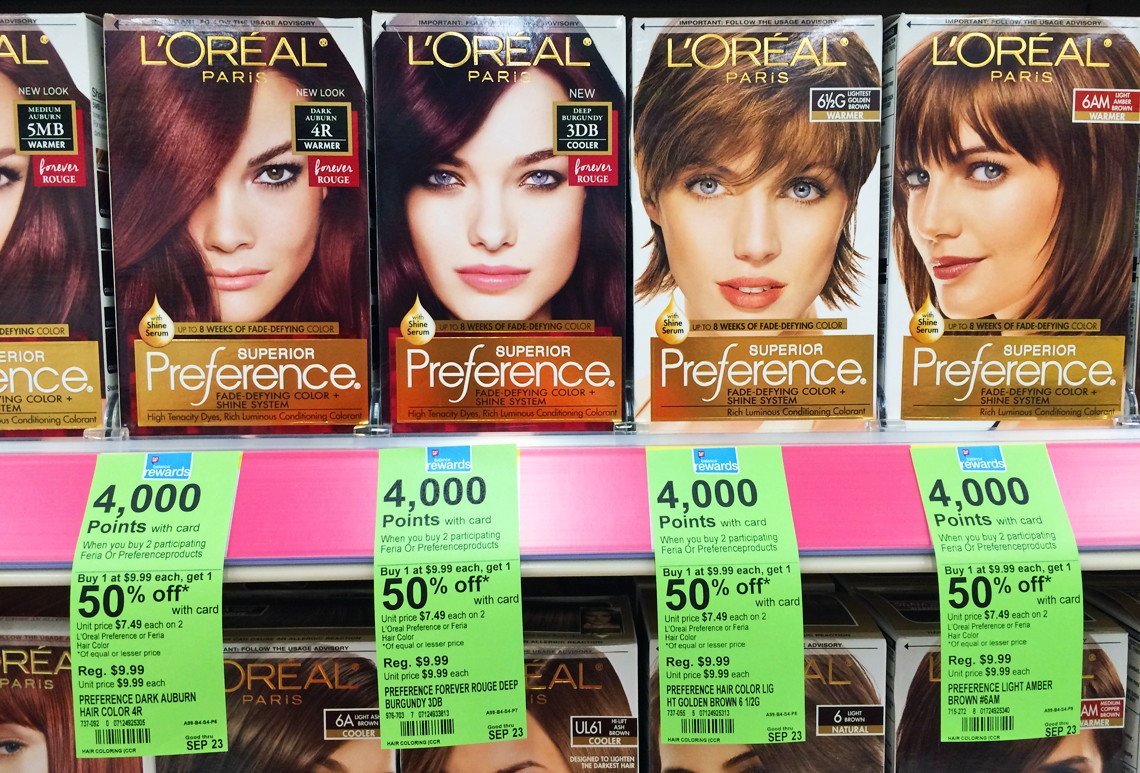 loreal hair color pink box