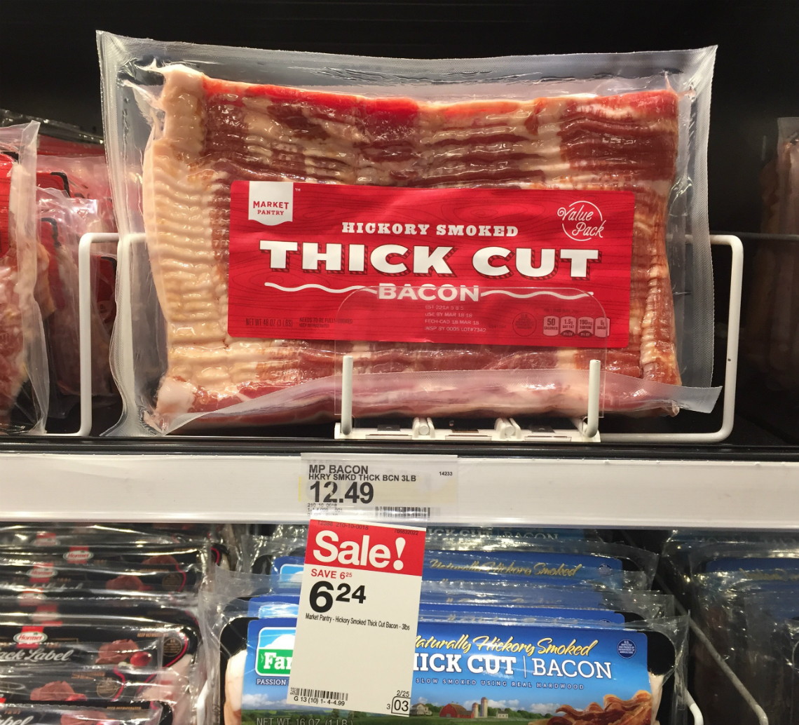 Market Pantry Thick Cut Bacon Only 1 98 Per Pound At Target