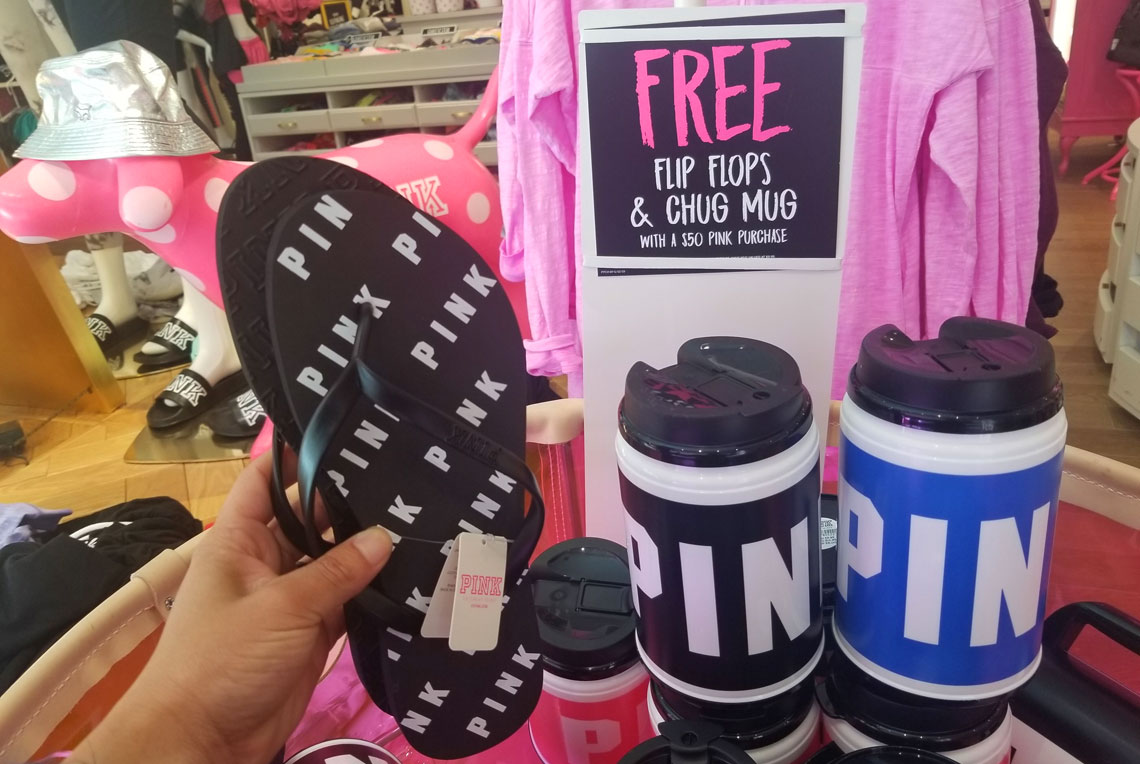 victoria secret pink flip flops