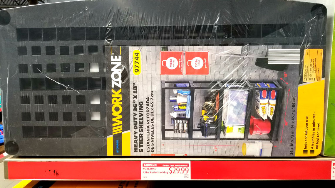 Workzone 5 Tier Resin Shelving Only 29 99 At Aldi The