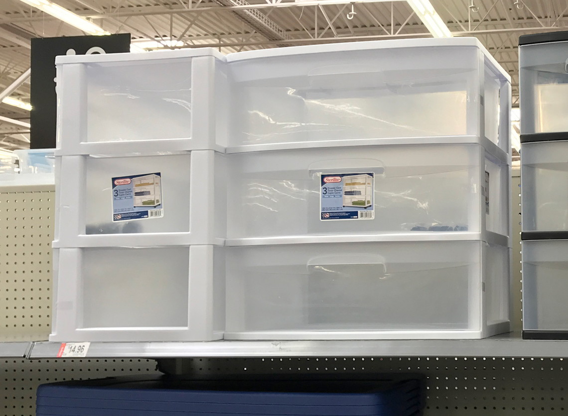 Sterilite 3 Drawer Wide Cart As Low As 14 At Walmart The