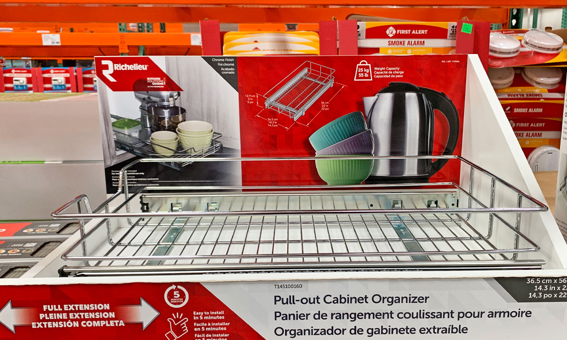 19 99 Pull Out Cabinet Organizer At Costco The Krazy Coupon Lady