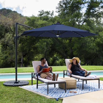 10 Foot Solar Led Rotating Patio Umbrella 140 Shipped The Foot Solar Led Rotating Patio Umbrella