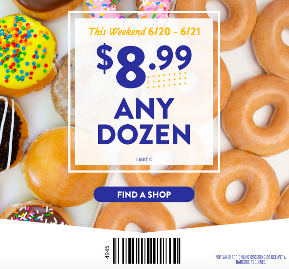 8 99 Dozens At Krispy Kreme Through Father S Day The Krazy