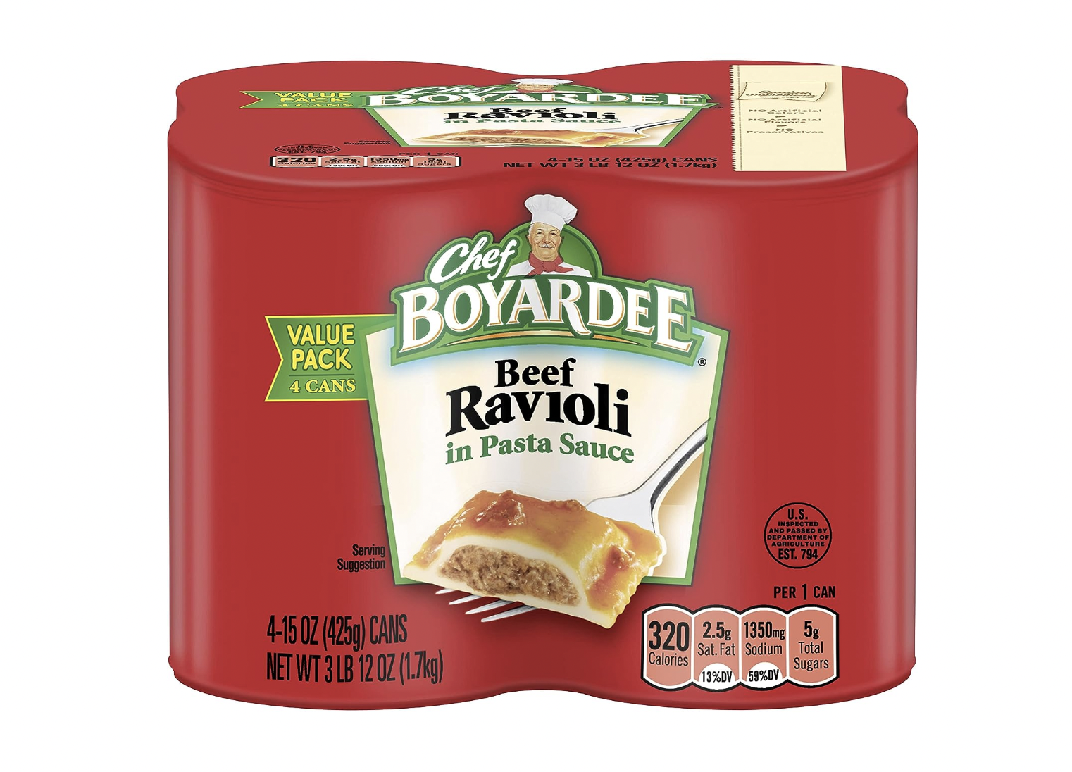 Chef Boyardee Beef Ravioli 4-Pack