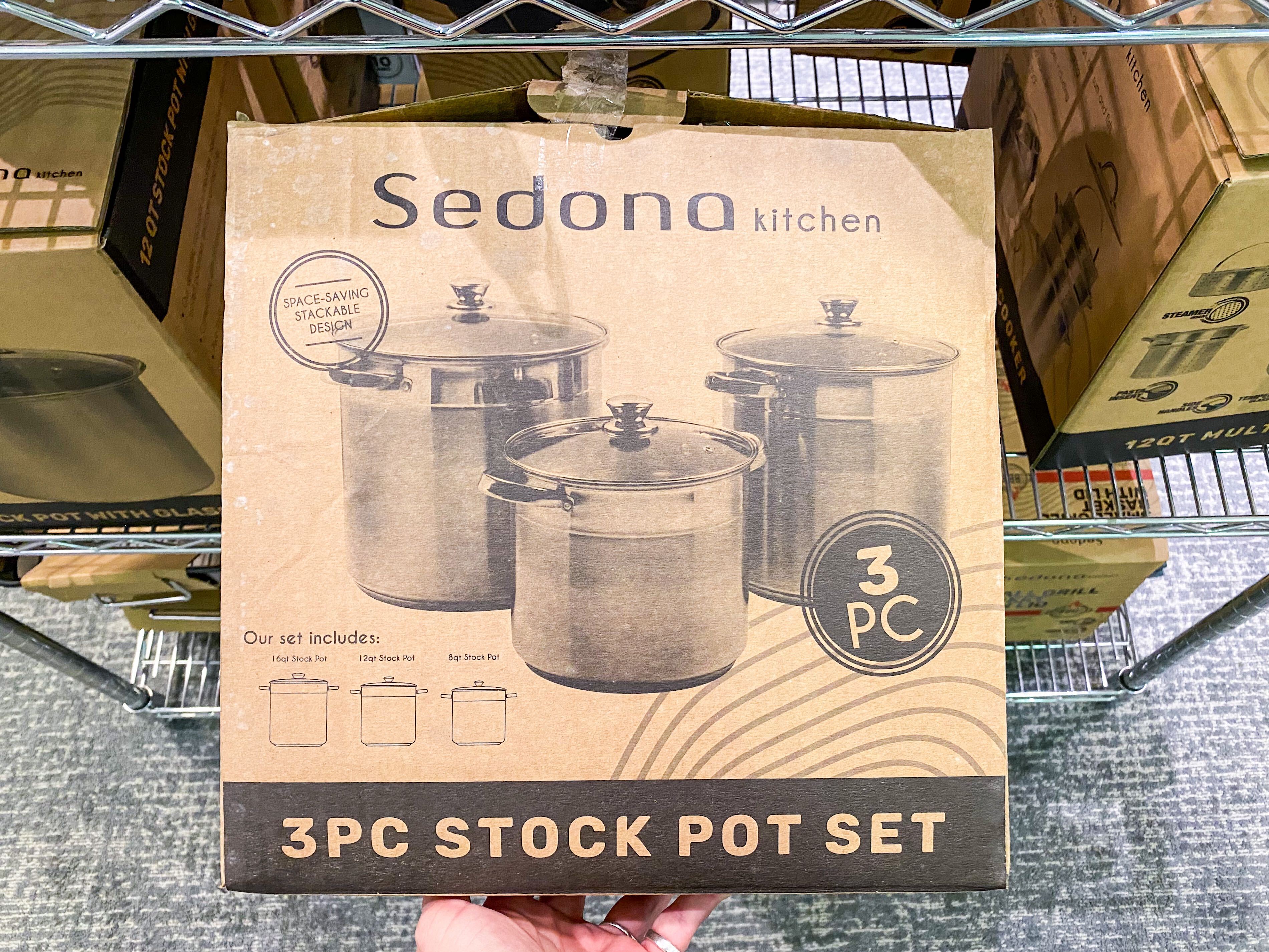 Sedona 3-Pc. Stainless Steel Stockpot Set - Macy's