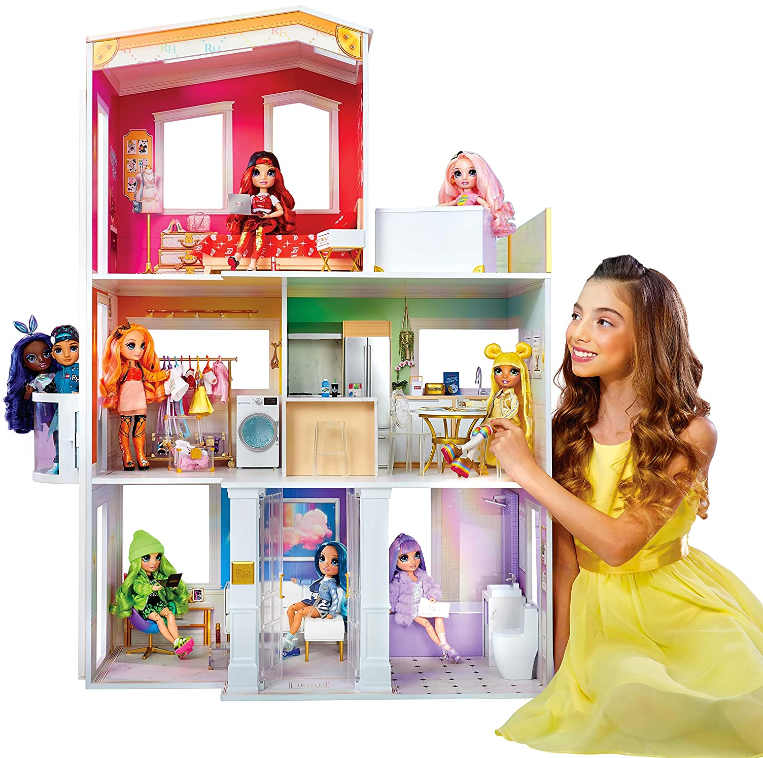 Rainbow High 3-Story Wood Dollhouse