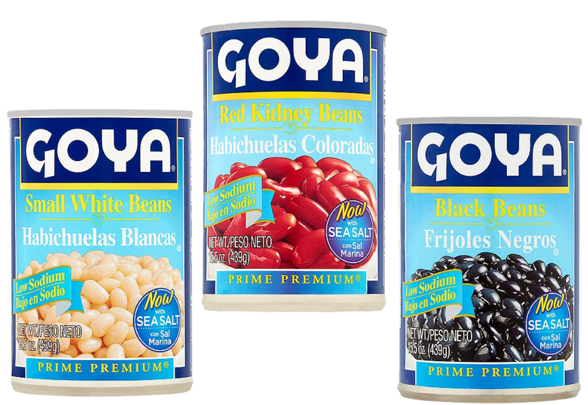 2 Goya Low Sodium Beans