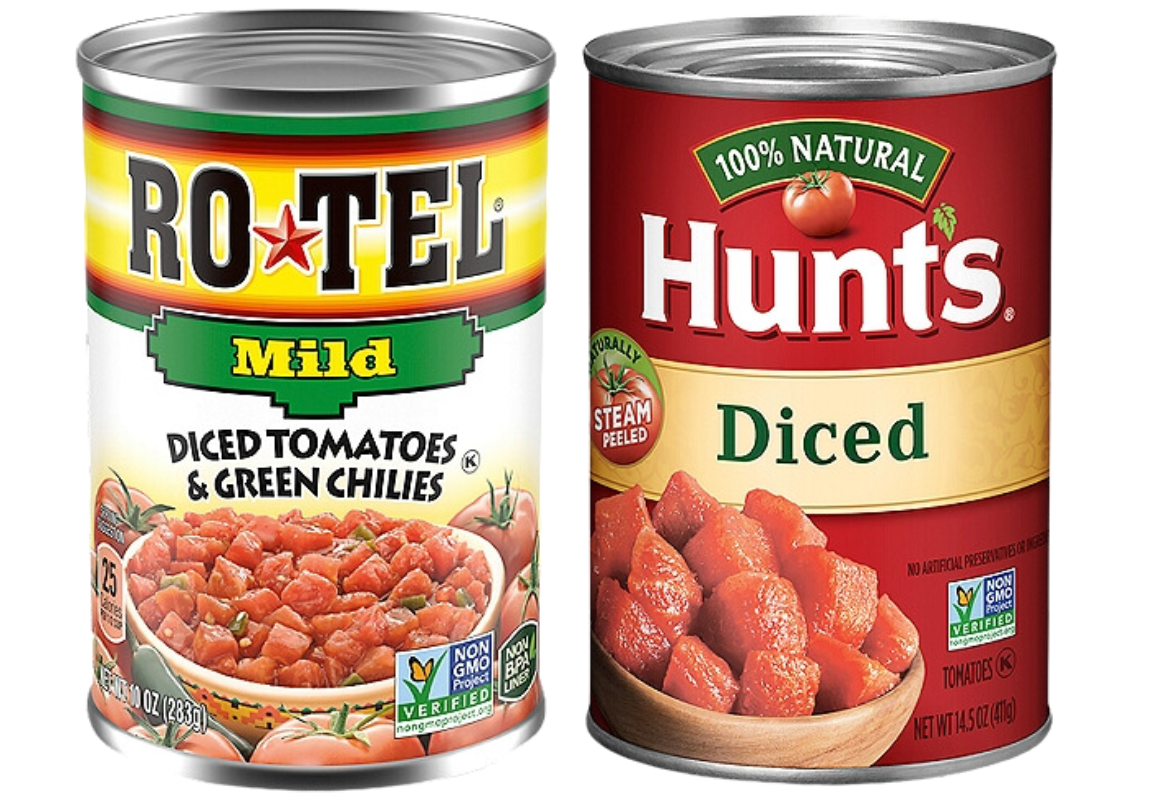 8 Hunt's or Ro-tel Diced Tomatoes