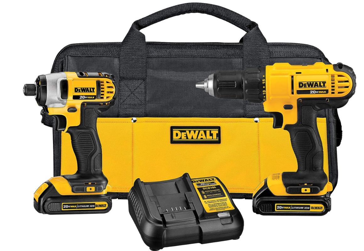 Dewalt Cordless Drill and Impact Driver Tool Combo Kit