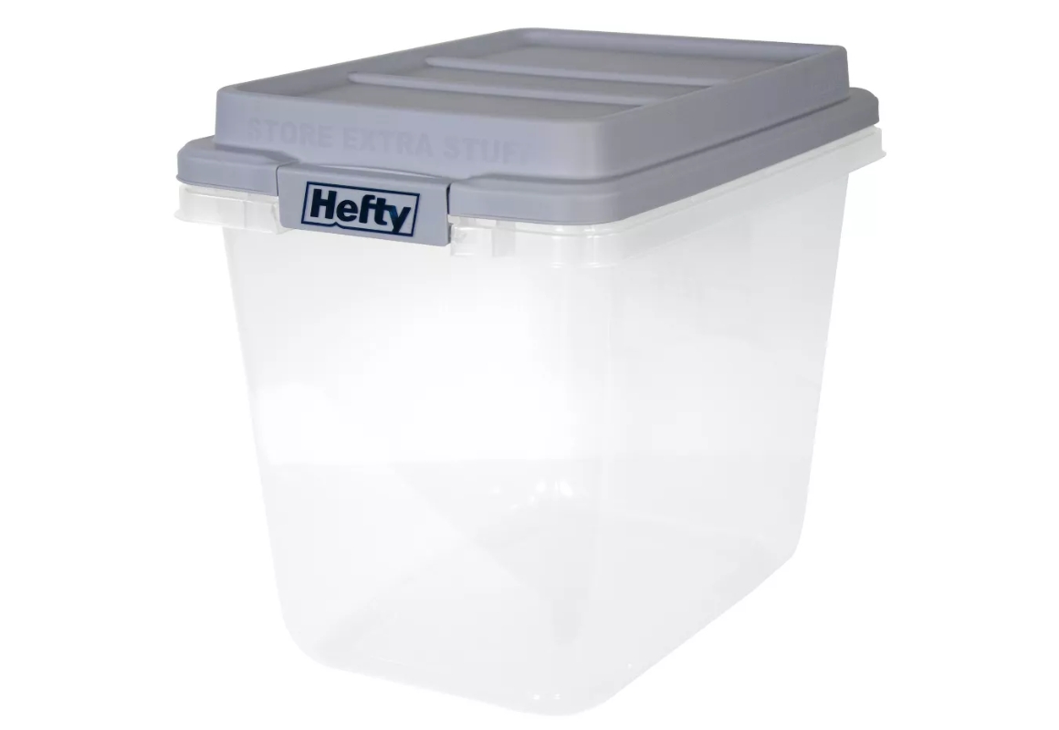 Hefty Hi-Rise 32-Quart Slim Storage Bin