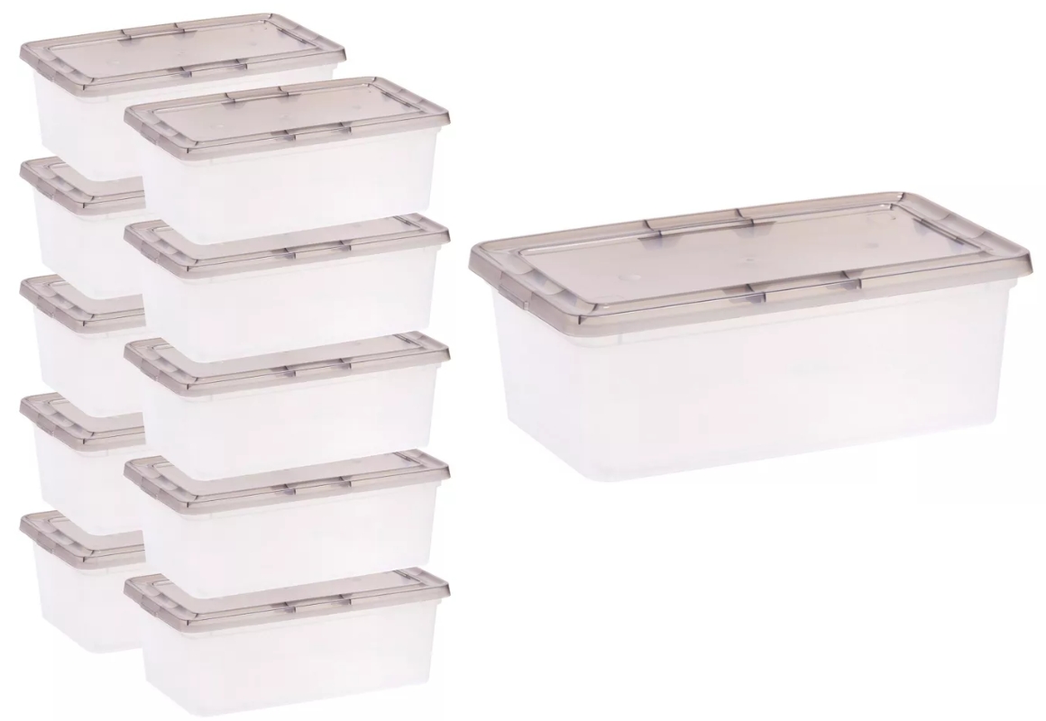 6-Quart Storage Bin 10-Pack