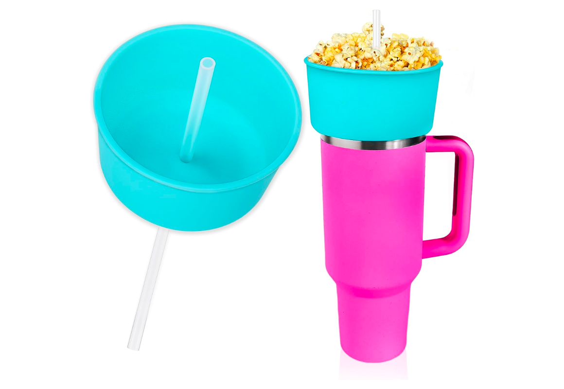 Hot Pink Snack Bowl for Stanley Cup, Silicone Purple Boot Sleeve Cover, Compatible with Stanley Cup Quencher 2.0 40oz Tumbler with Handle,And