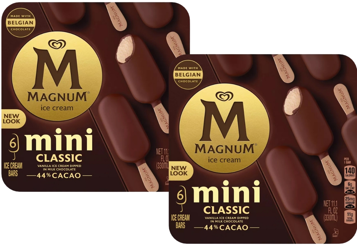 2 Magnum Classic Ice Cream Bars