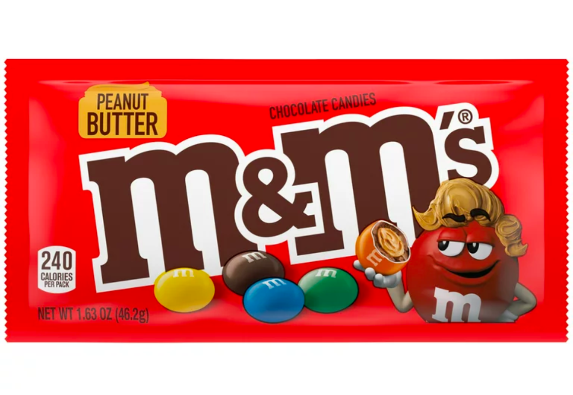 M&M's M&M'S Peanut Chocolate Candy Fun Size Pouch Pack, 3.74 oz 6