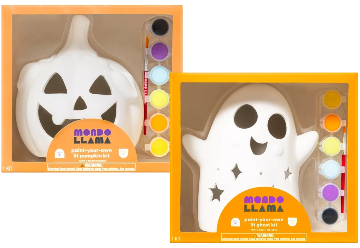 Light-Up Ceramic Ghost & Pumpkin Kits