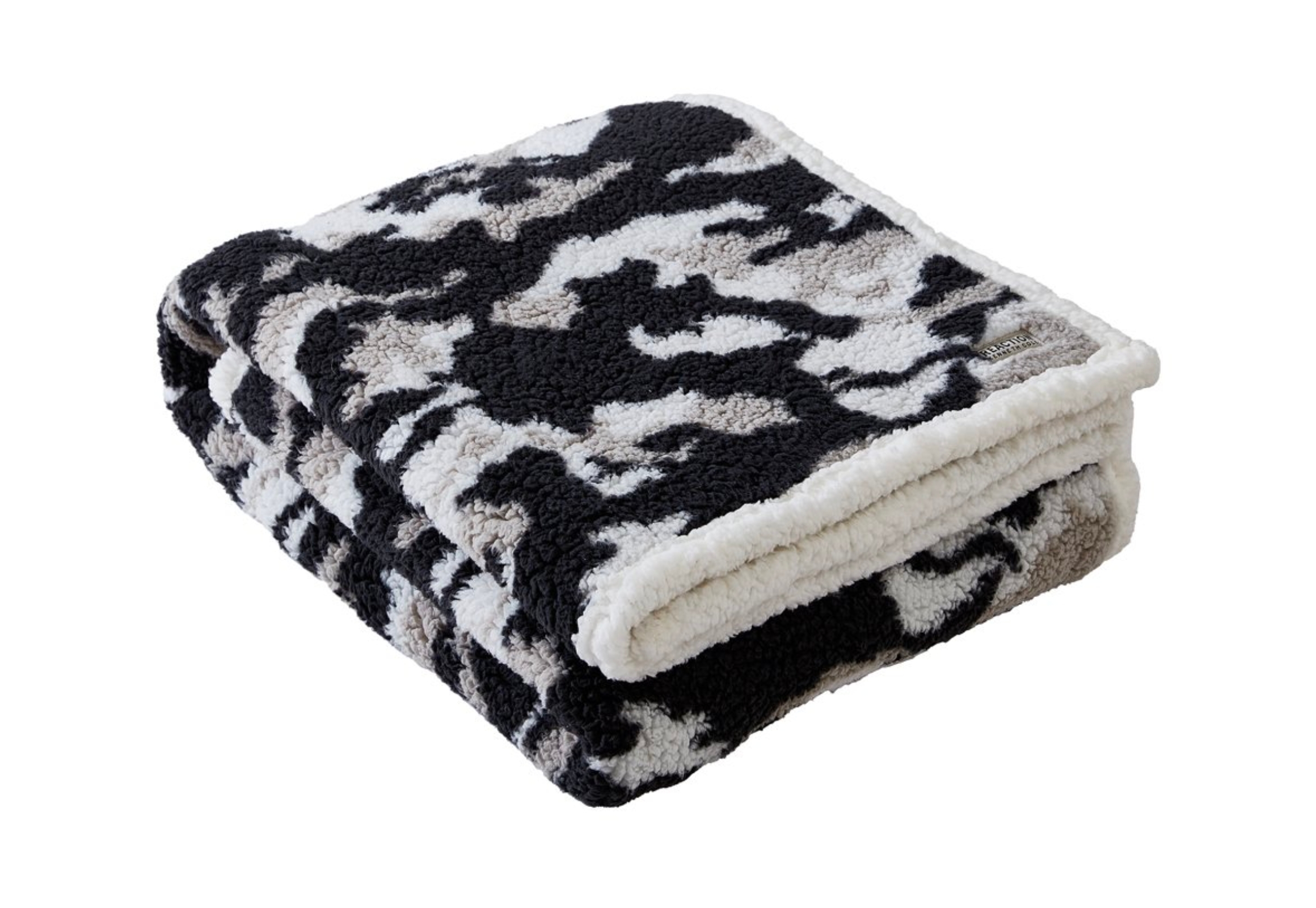 Kenneth Cole Gray & Camo Plush Blanket