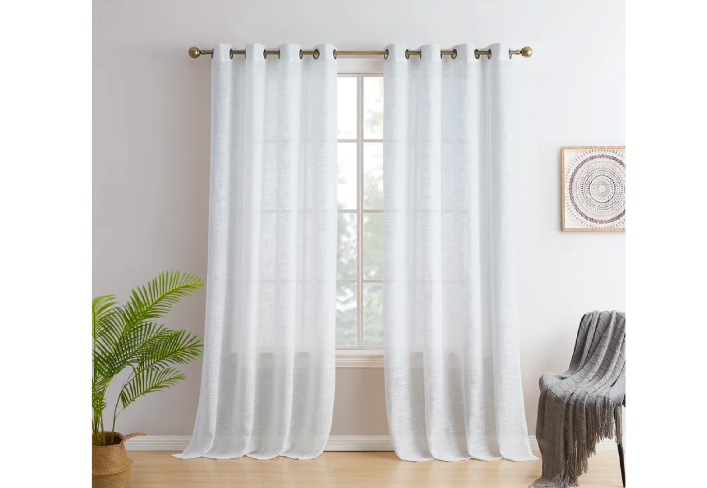 Semi-Sheer Curtain Set