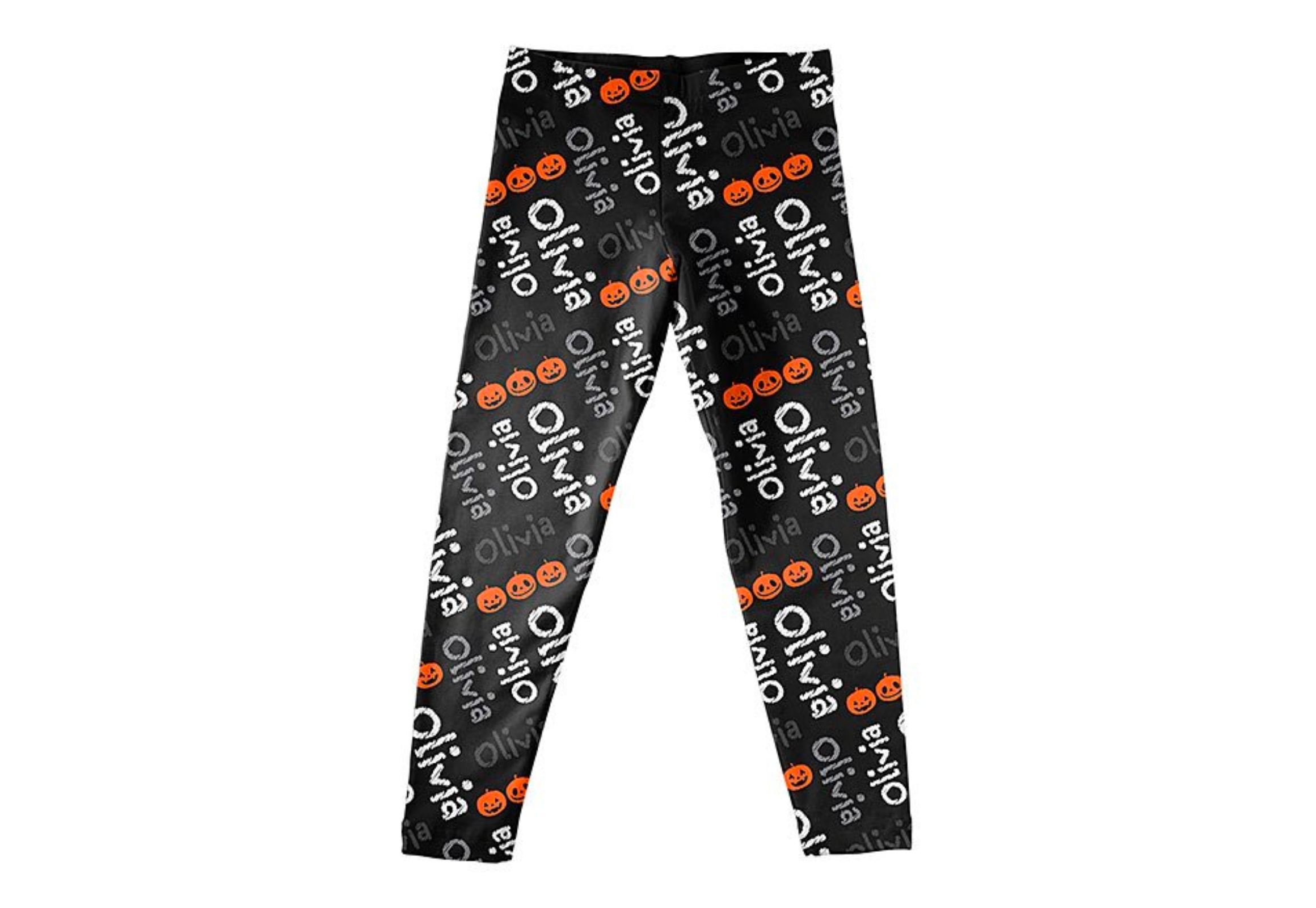 Kids' Black Personalized Halloween Leggings