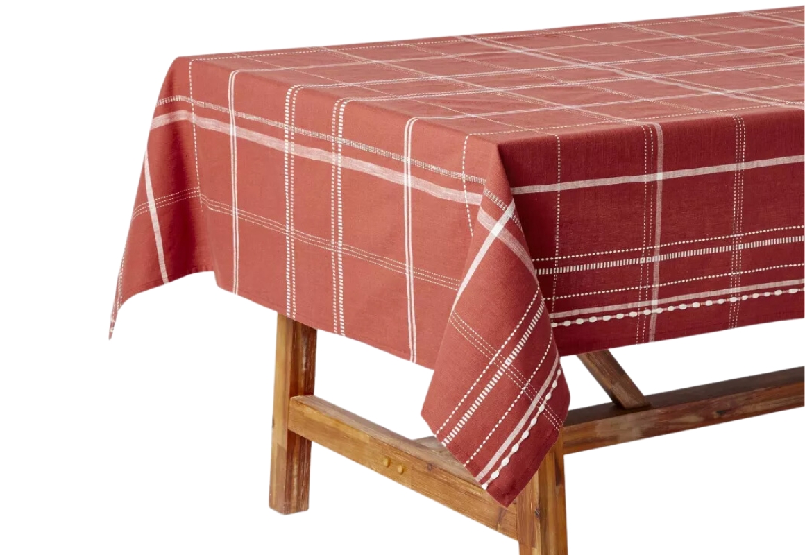 Rust Plaid Tablecloth