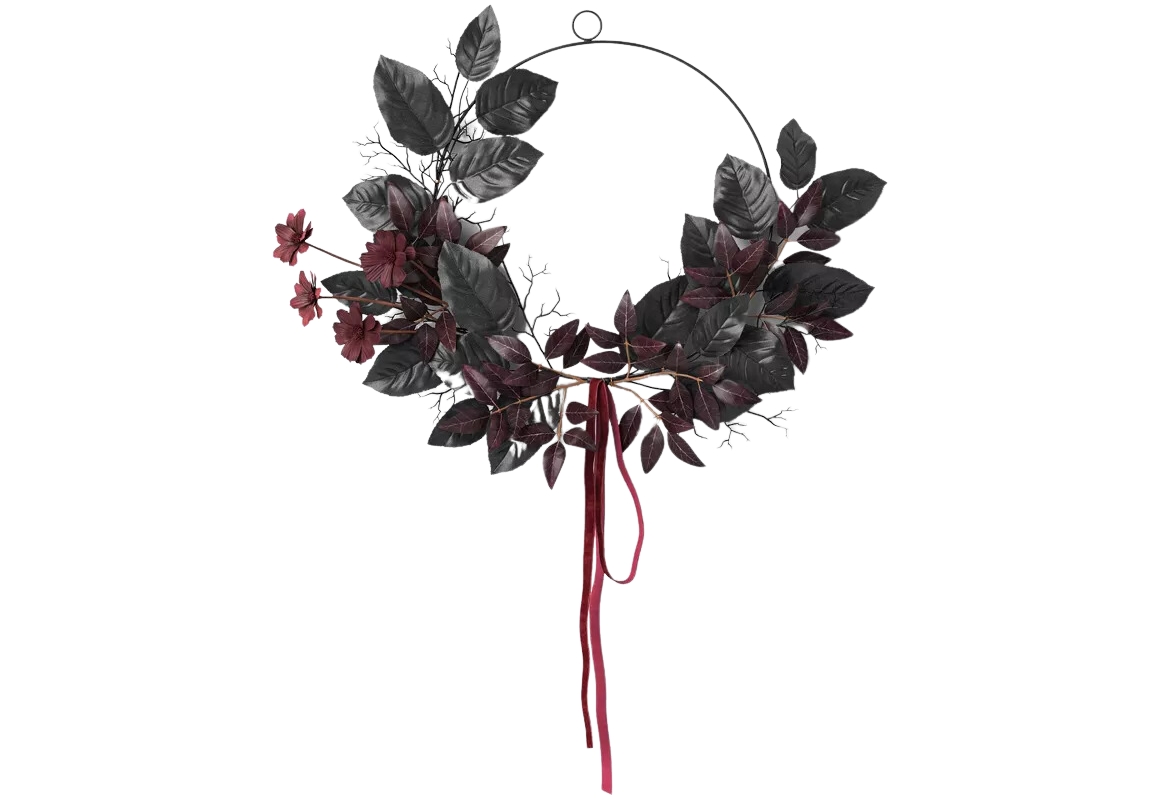 Halloween Leaf & Floral Wreath