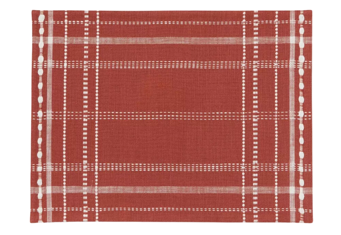 Rust Plaid Placemat 2-Pack