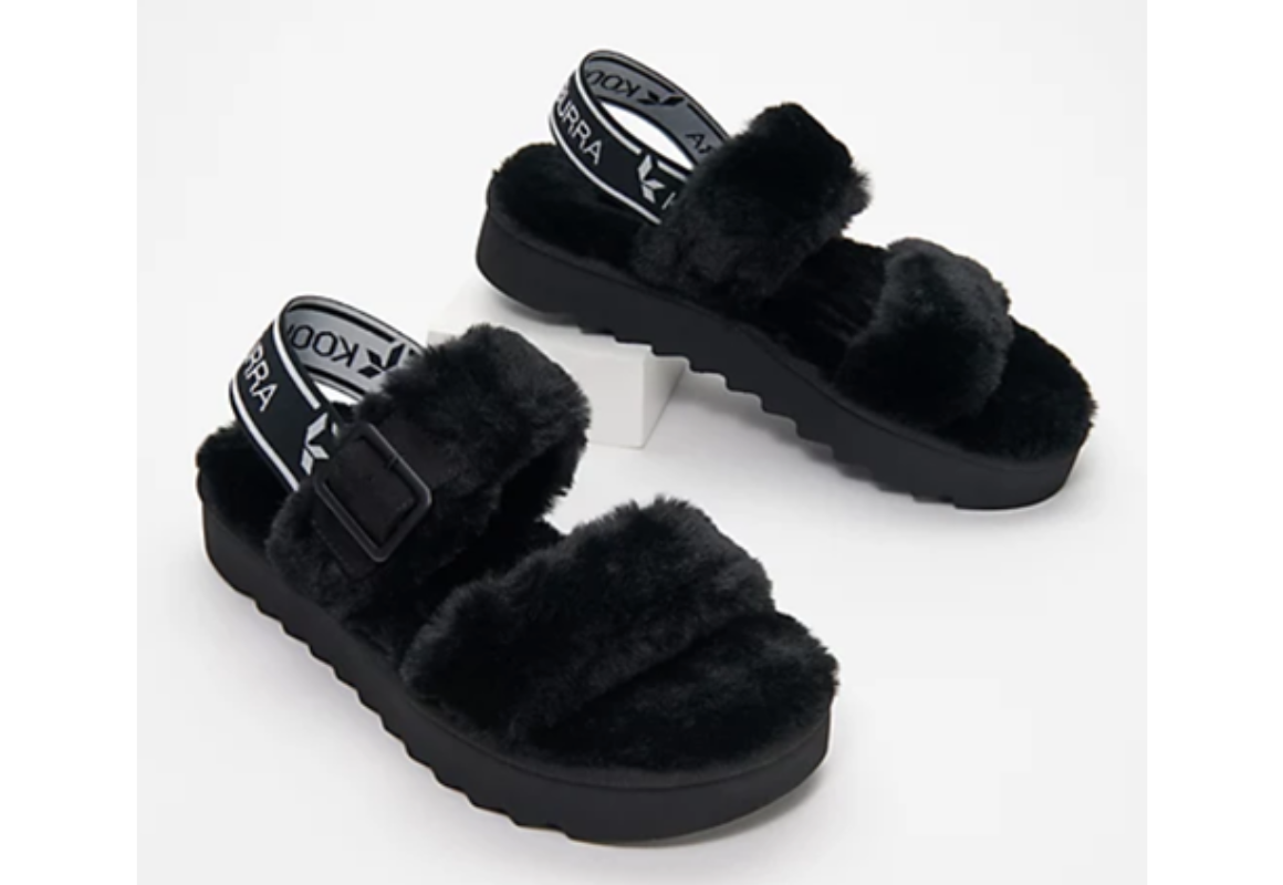 Backstrap Fuzzy Sandals