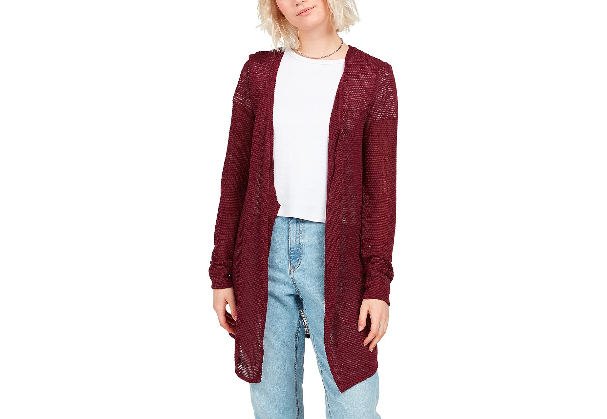 Volcom Junior's Burgundy Cardigan