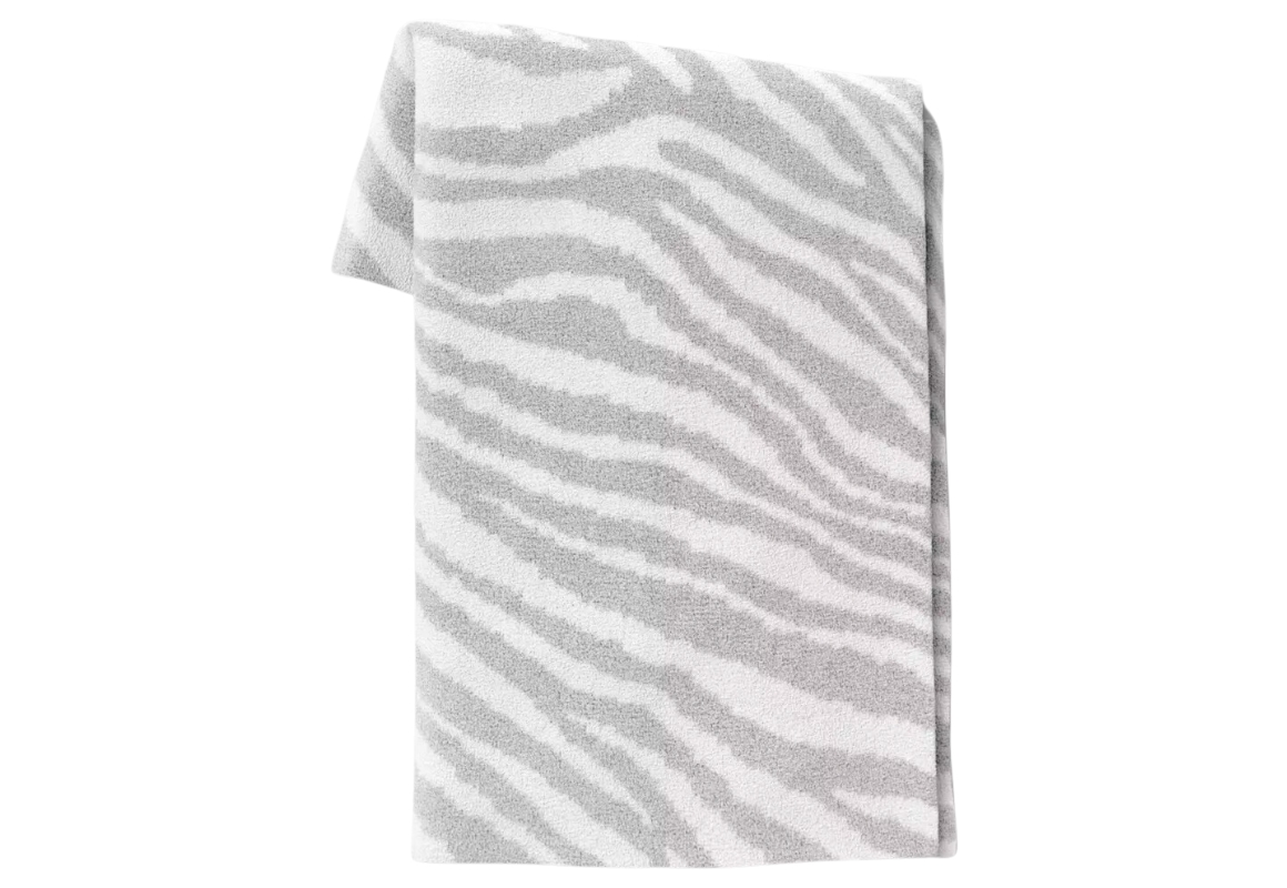 Knit Zebra Throw Blanket
