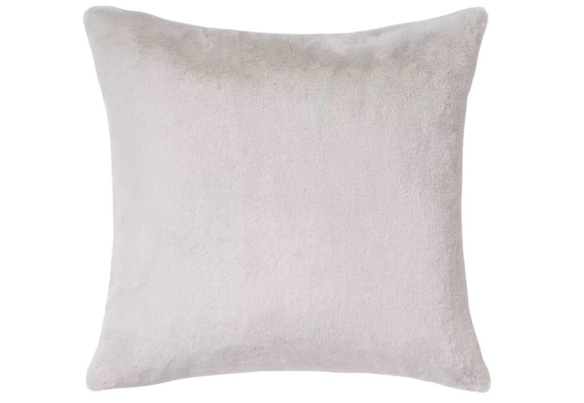 Gray Fur Throw Pillow